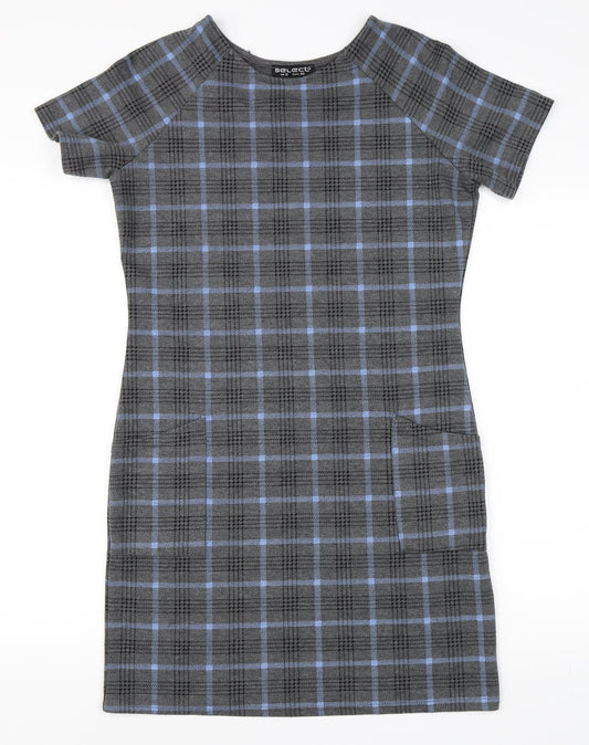 Select Womens Grey Check  Bodycon  Size 12