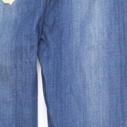 Womens UK Size 14 H&M Regular Fit Straight Blue Jeans