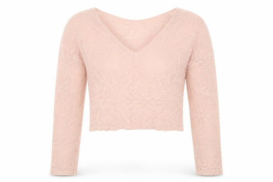 Front view of Miss Selfridge women’s pink jumper, size UK 4