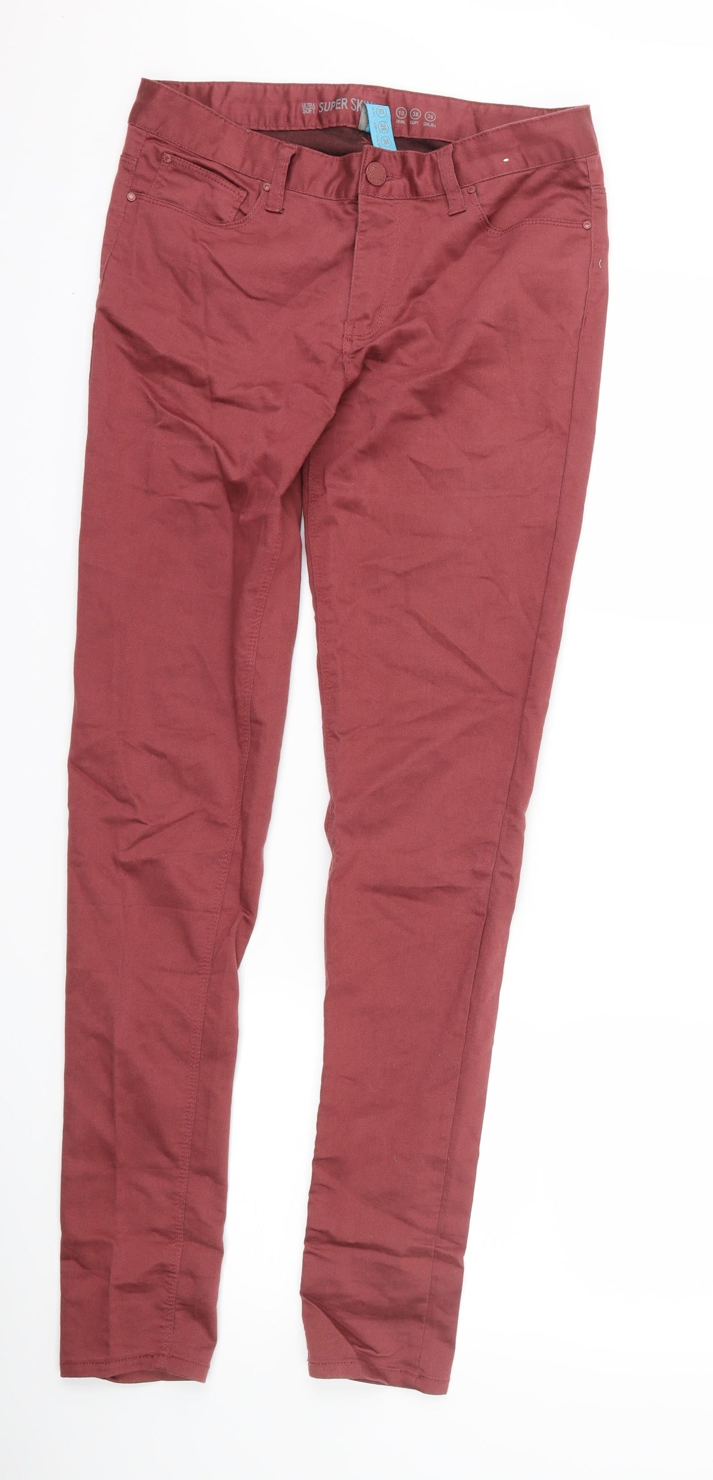 denim co Womens Red  Denim Skinny Jeans Size 10 L30 in