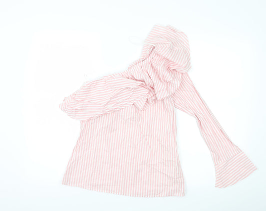Primark Womens Pink Striped  Basic Blouse Size 6