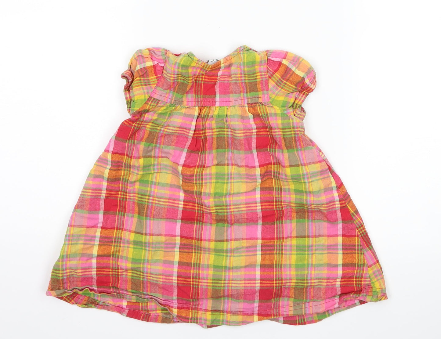 NEXT Girls Pink Check  Shirt Dress  Size 6-9 Months