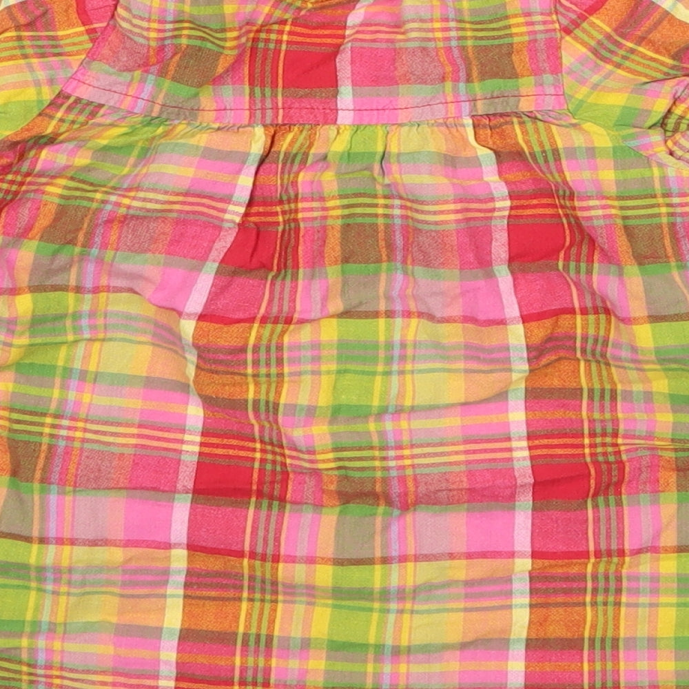 NEXT Girls Pink Check  Shirt Dress  Size 6-9 Months