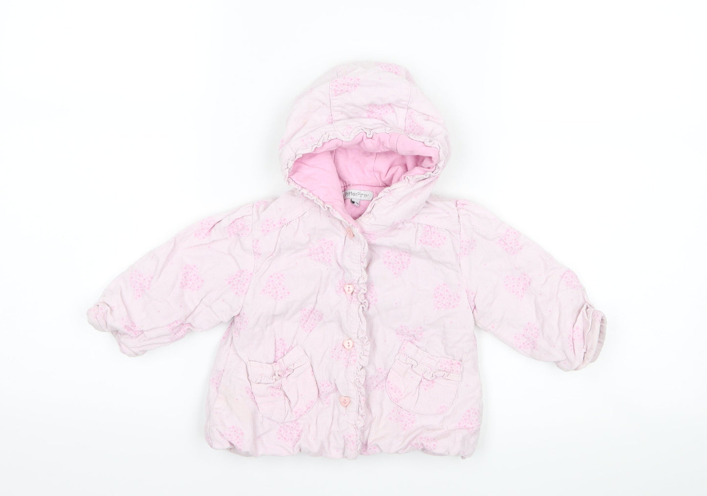Pitter Patter Girls Pink   Jacket  Size 6-9 Months  - Love heart print