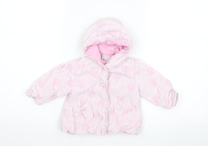 Pitter Patter Girls Pink   Jacket  Size 6-9 Months  - Love heart print