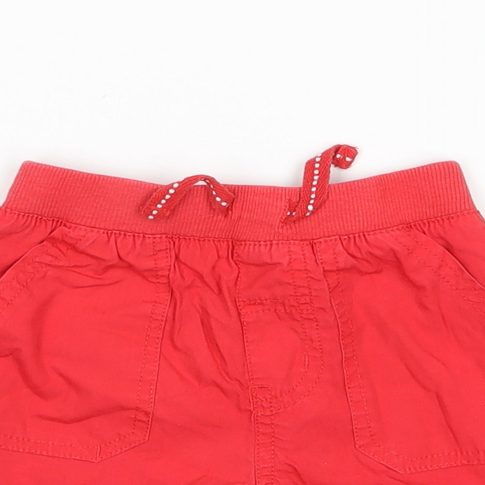 F&F Girls Red   Cargo Trousers Size 9-12 Months