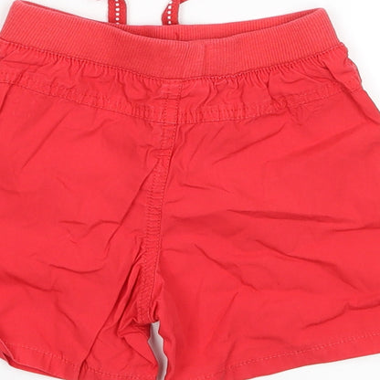 F&F Girls Red   Cargo Trousers Size 9-12 Months
