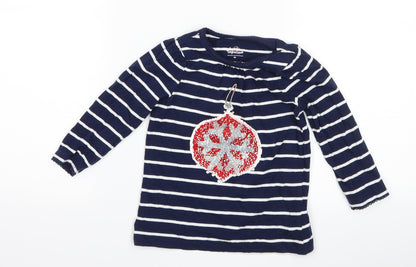 Topolino Girls Blue Spotted  Basic T-Shirt Size 3 Years  - Christmas Bauble