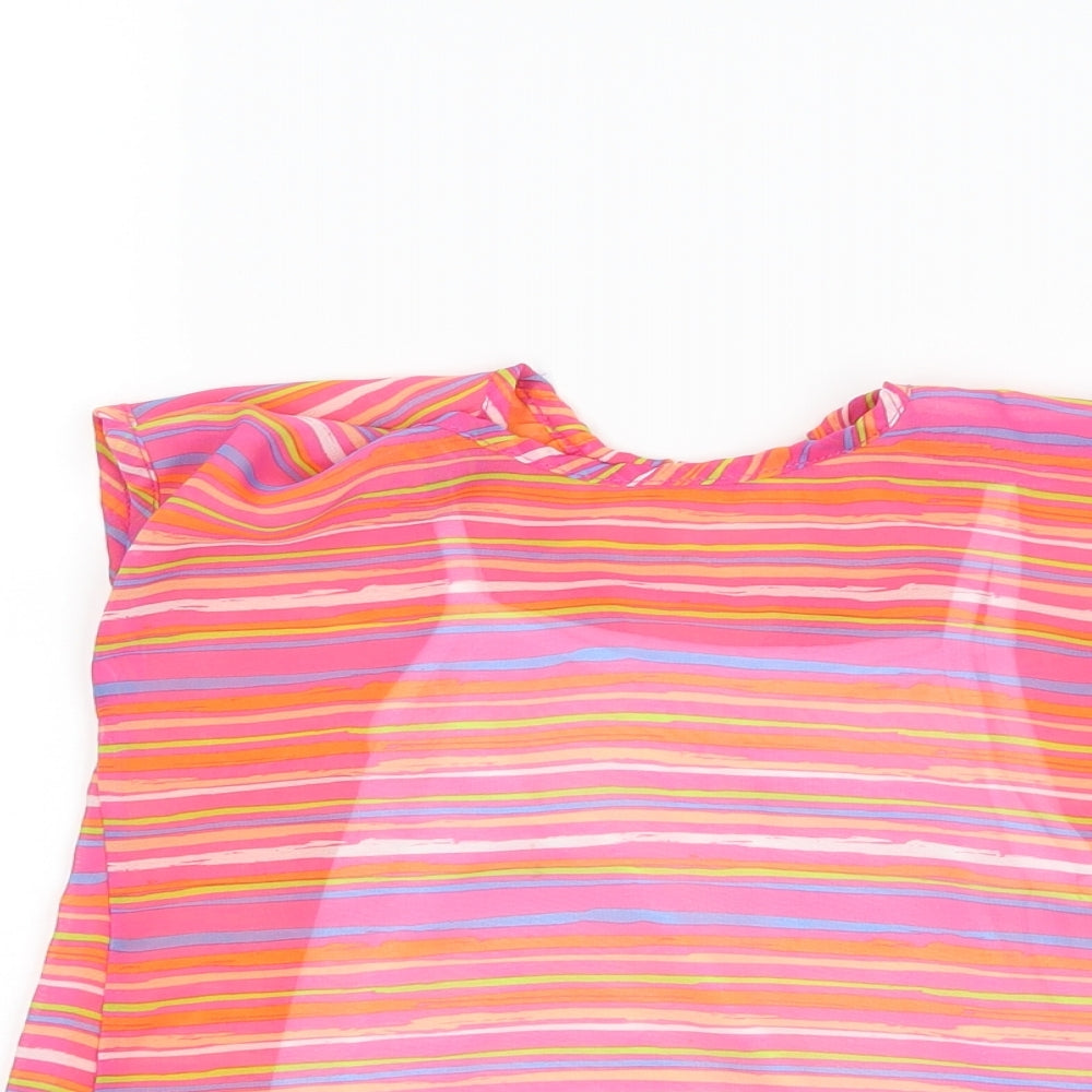 Healthtex Girls Pink Striped  Basic T-Shirt Size 4 Years