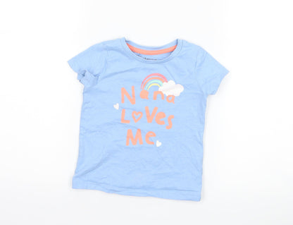 Nutmeg Girls Blue   Basic T-Shirt Size 2-3 Years  - nana loves me