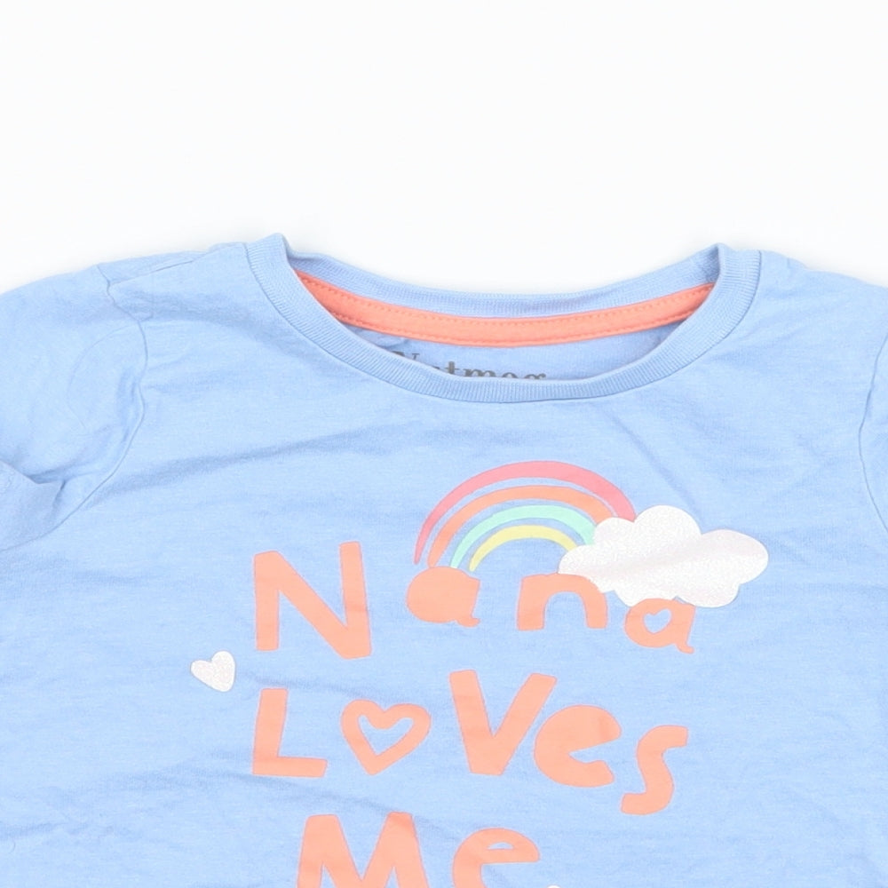 Nutmeg Girls Blue   Basic T-Shirt Size 2-3 Years  - nana loves me