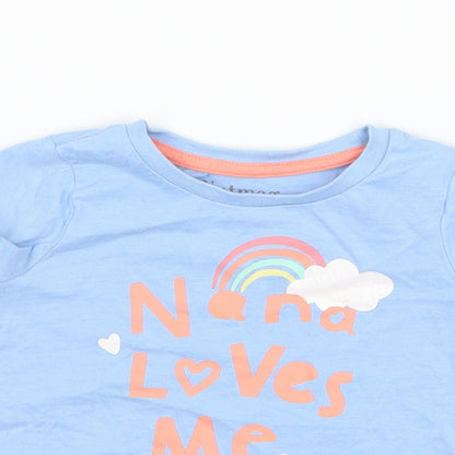 Nutmeg Girls Blue   Basic T-Shirt Size 2-3 Years  - nana loves me