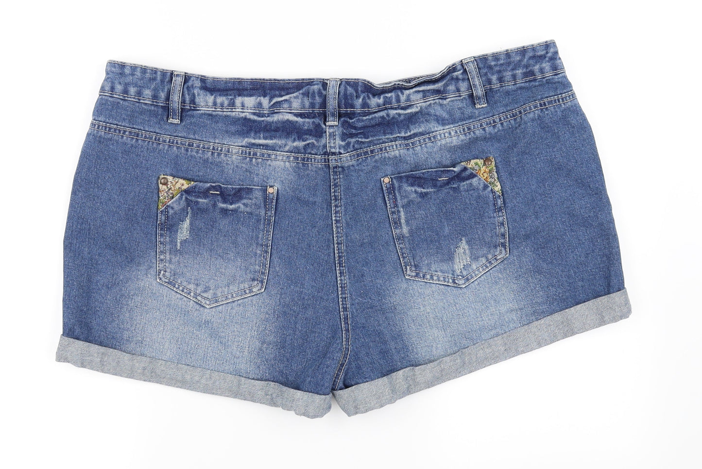 George Womens Blue   Hot Pants Shorts Size 20 - tapestry