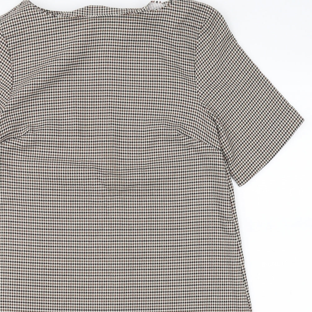 Avenue Womens Brown Gingham  A-Line  Size 12