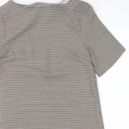 Avenue Womens Brown Gingham  A-Line  Size 12