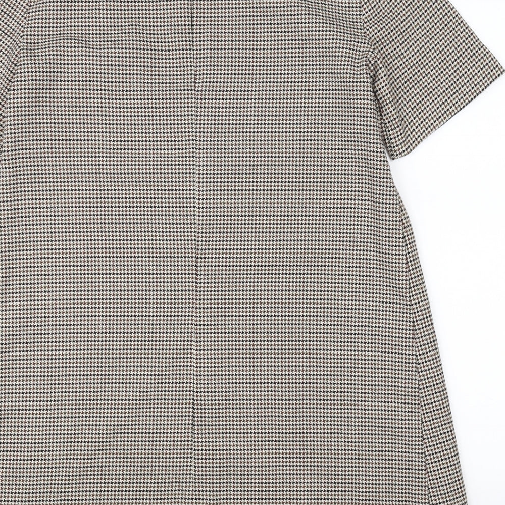 Avenue Womens Brown Gingham  A-Line  Size 12