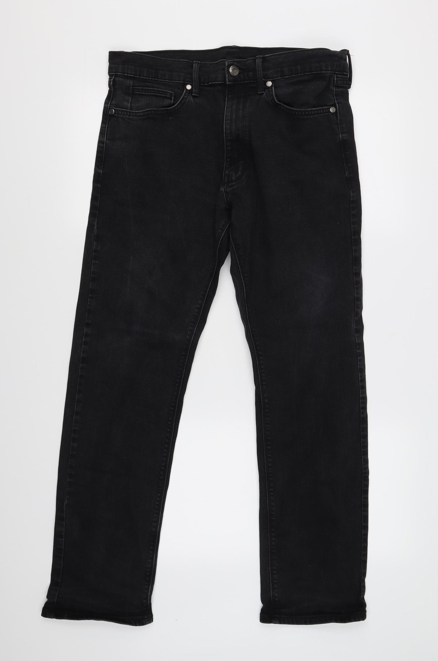 Womens UK Size 32 Marks and Spencer Regular Fit Straight Black Jeans