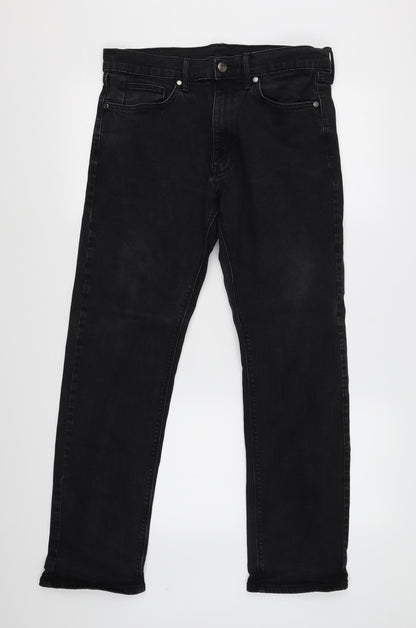Womens UK Size 32 Marks and Spencer Regular Fit Straight Black Jeans