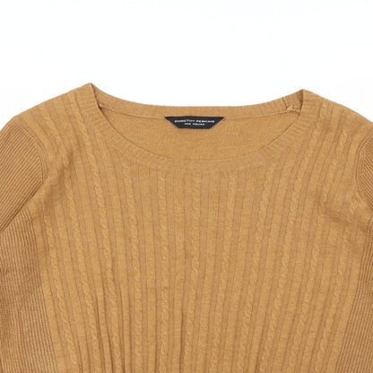 Close-up detail of Dorothy Perkins women’s beige pullover sweatshirt, size UK 14