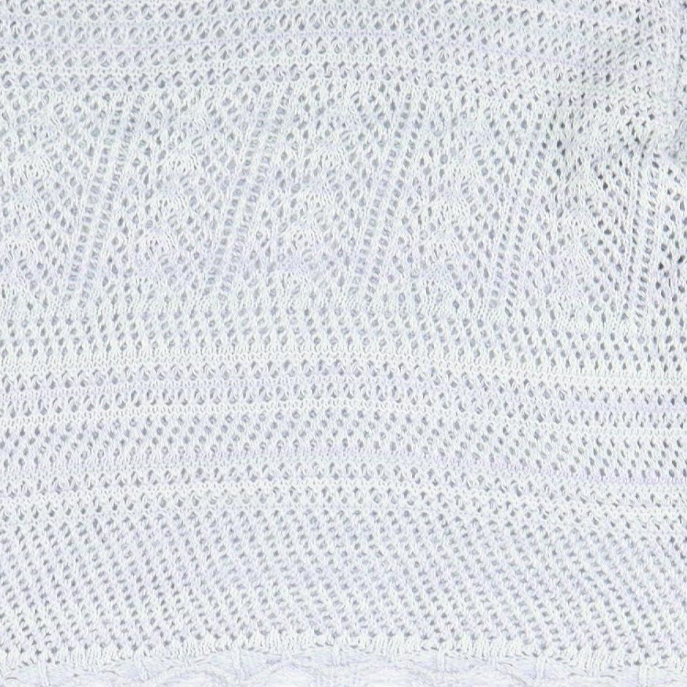 Brand and care label for Atmosphere women’s blue jumper, size L