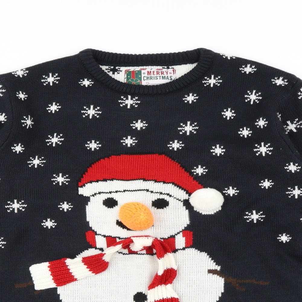 Preworn Mens Black Houndstooth  Pullover Jumper Size S