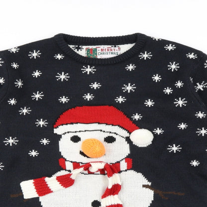 Preworn Mens Black Houndstooth  Pullover Jumper Size S