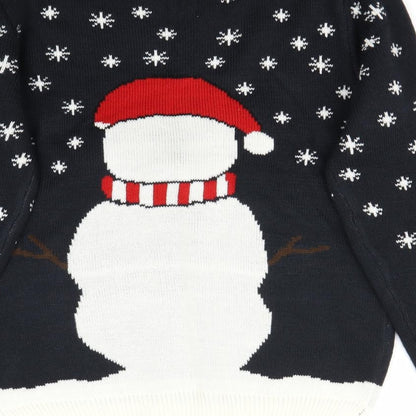 Preworn Mens Black Houndstooth  Pullover Jumper Size S