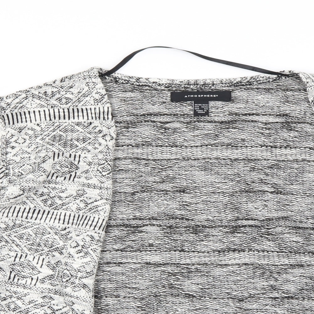 Atmosphere Womens Black Geometric  Cardigan Jumper Size 10
