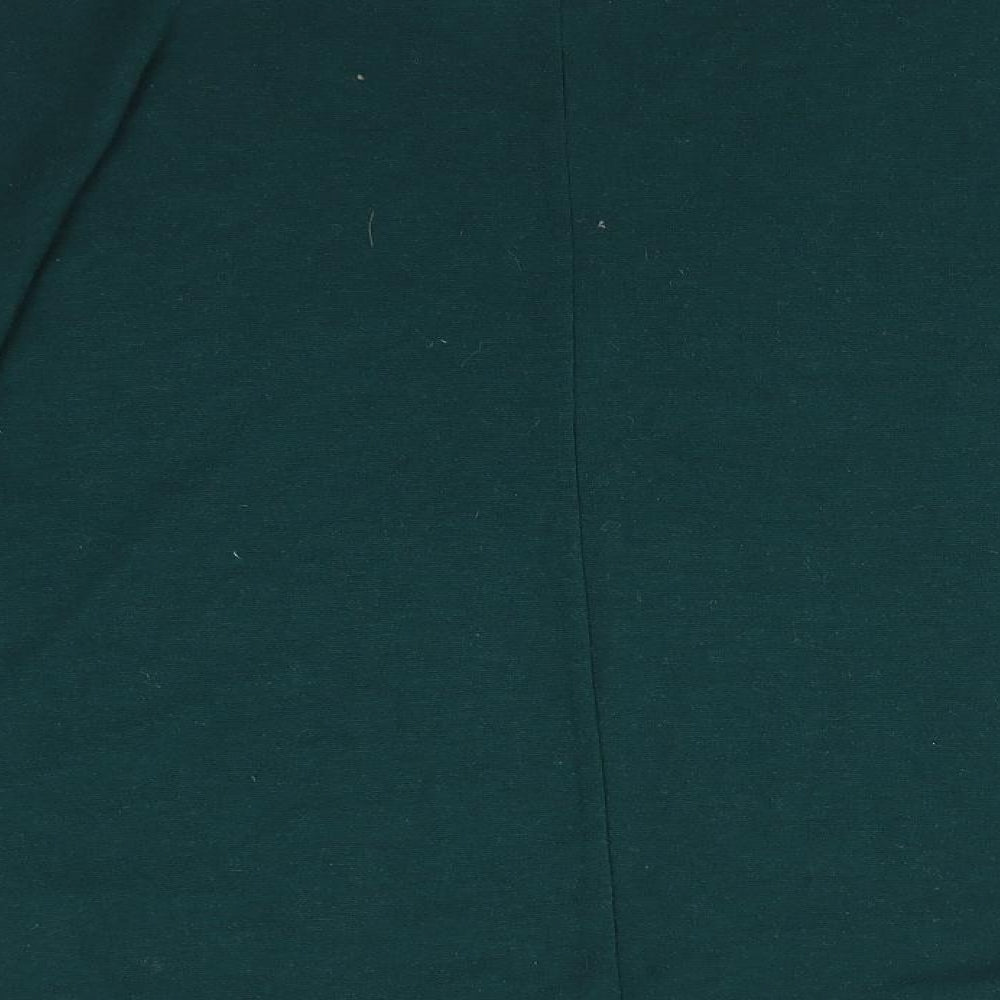Brand and care label for new look women’s green jumper, size UK 12