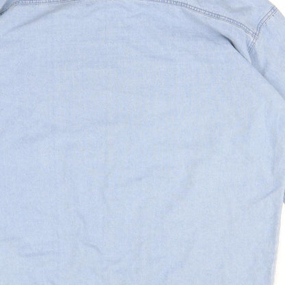 Womens UK Size 12 Missguided Blue Basic Button-Up