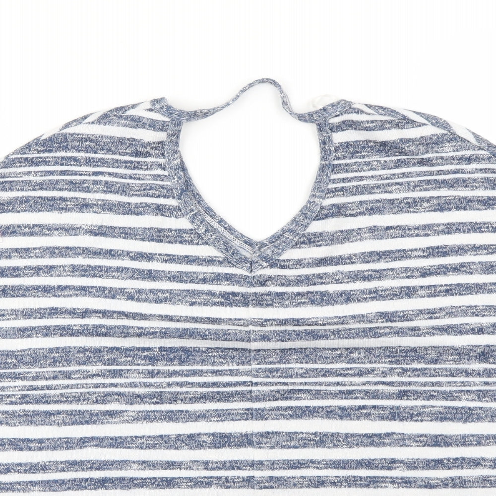 TU Womens Blue Striped  Pullover Sweatshirt Size 8