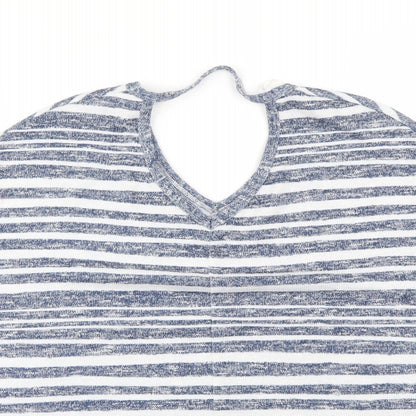 TU Womens Blue Striped  Pullover Sweatshirt Size 8