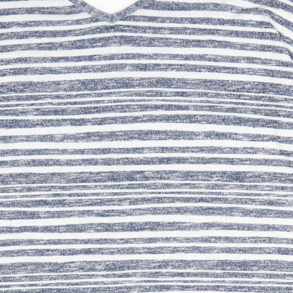 TU Womens Blue Striped  Pullover Sweatshirt Size 8