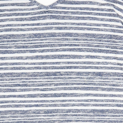 TU Womens Blue Striped  Pullover Sweatshirt Size 8