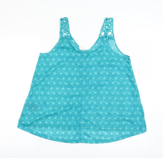 Womens UK Size M H&M Blue Basic T-Shirt