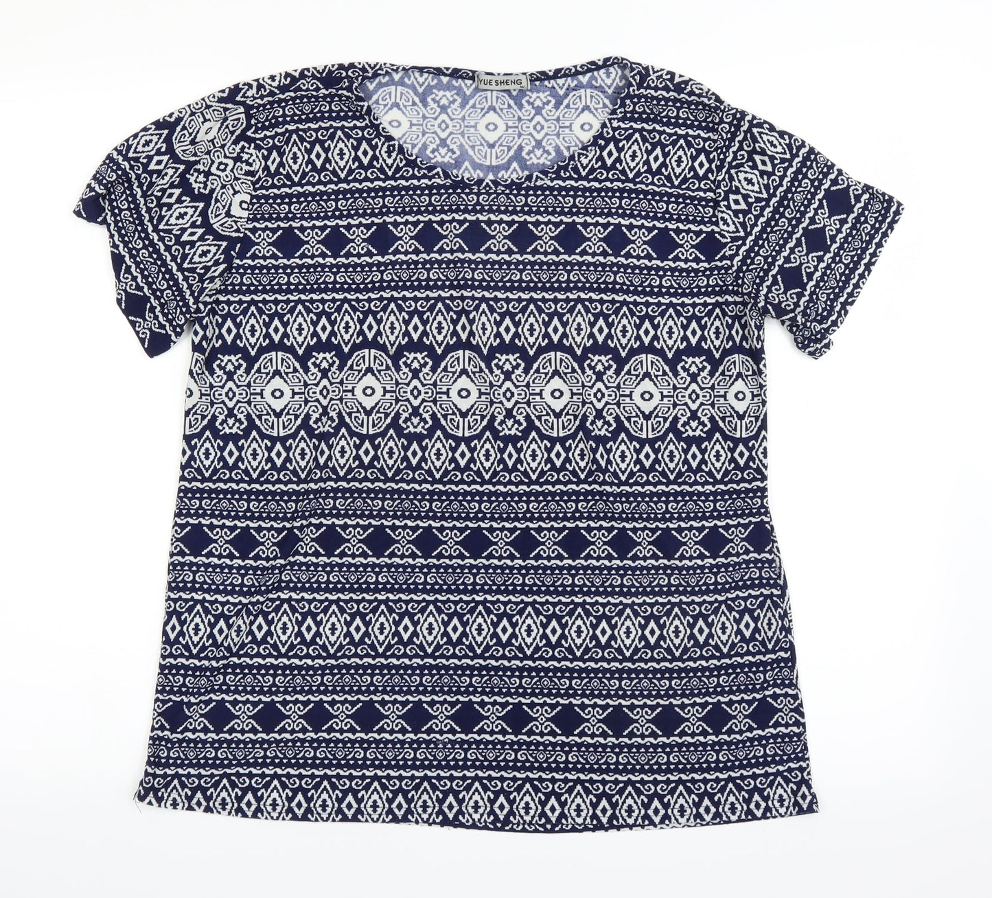 Womens UK Size M Yue sheng Blue Basic T-Shirt