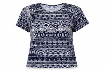 Womens UK Size M Yue sheng Blue Basic T-Shirt