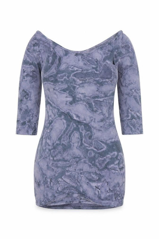 Front view of Miso women’s blue bodycon, size UK 6
