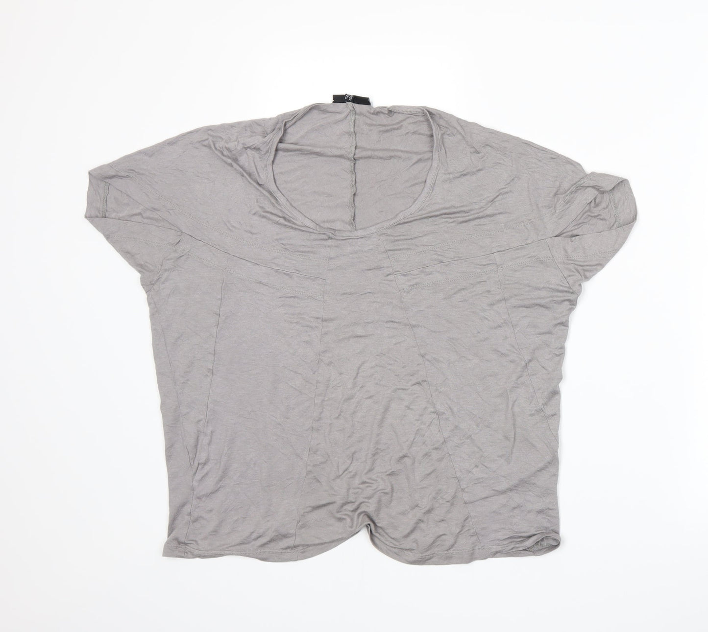 Womens UK Size 16 Warehouse Grey Basic T-Shirt
