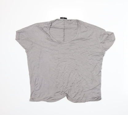Womens UK Size 16 Warehouse Grey Basic T-Shirt
