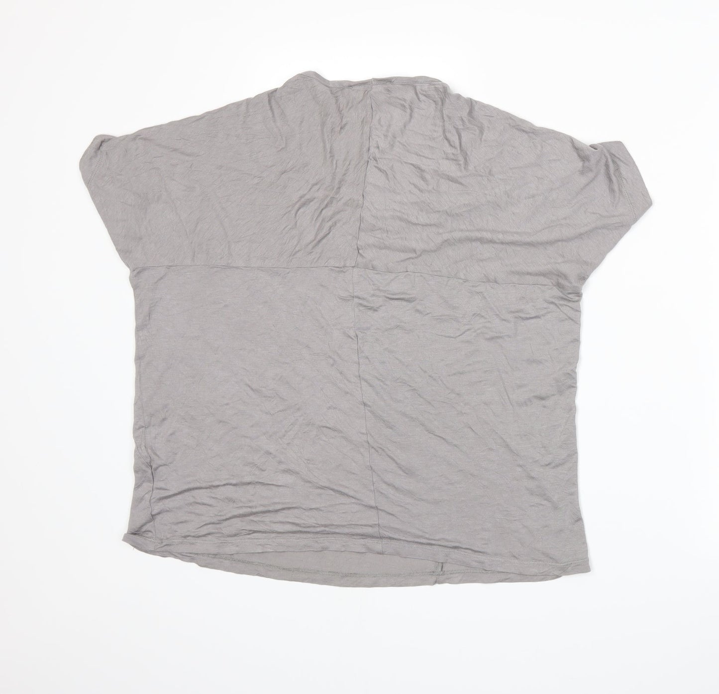 Womens UK Size 16 Warehouse Grey Basic T-Shirt