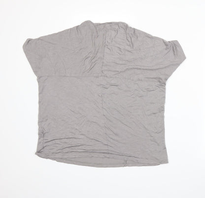 Womens UK Size 16 Warehouse Grey Basic T-Shirt