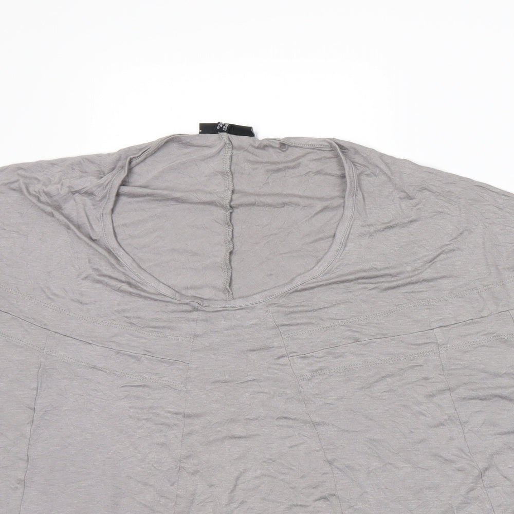 Womens UK Size 16 Warehouse Grey Basic T-Shirt