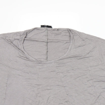 Womens UK Size 16 Warehouse Grey Basic T-Shirt