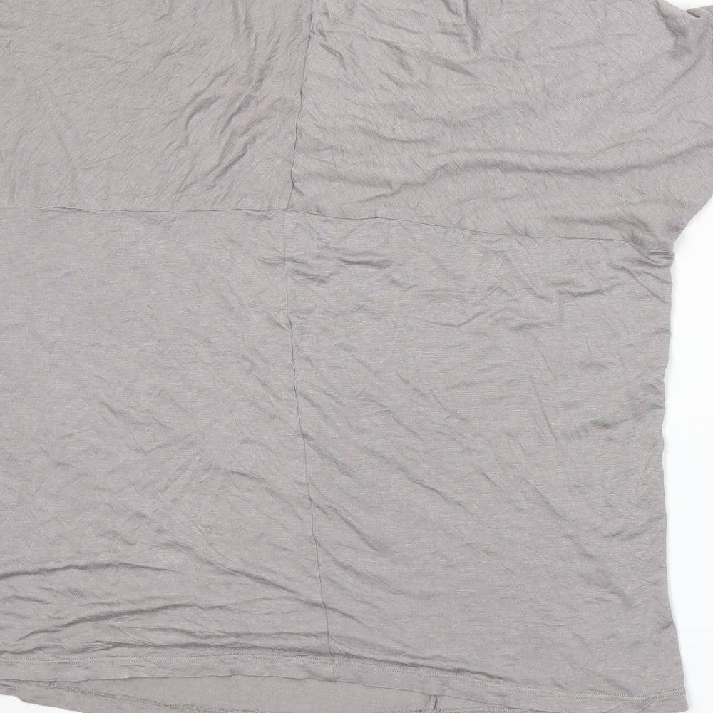 Womens UK Size 16 Warehouse Grey Basic T-Shirt
