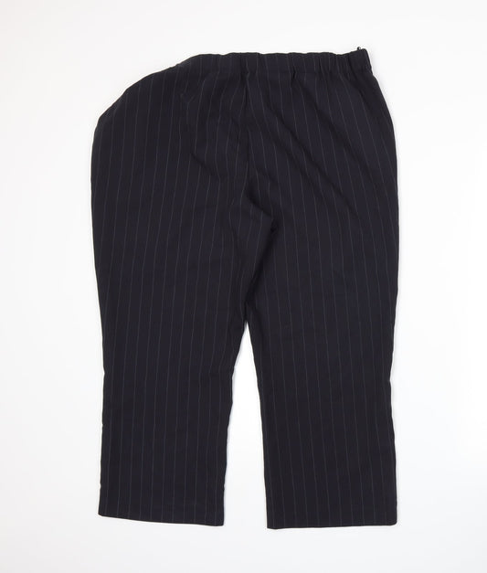 Bonmarché Womens Blue Striped  Trousers  Size 18 L22 in