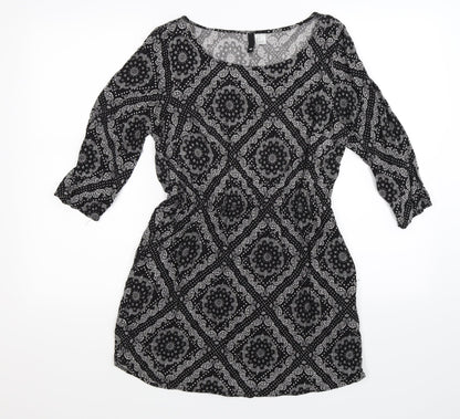 Divided Womens Black Paisley  Shirt Dress  Size 10