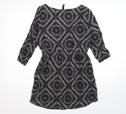 Divided Womens Black Paisley  Shirt Dress  Size 10