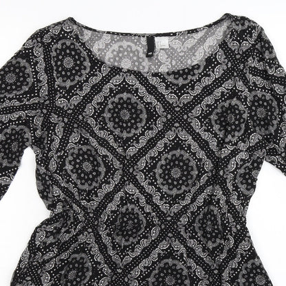 Divided Womens Black Paisley  Shirt Dress  Size 10