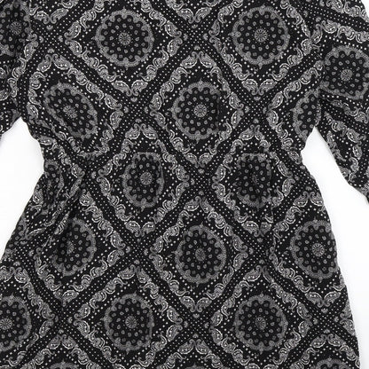 Divided Womens Black Paisley  Shirt Dress  Size 10